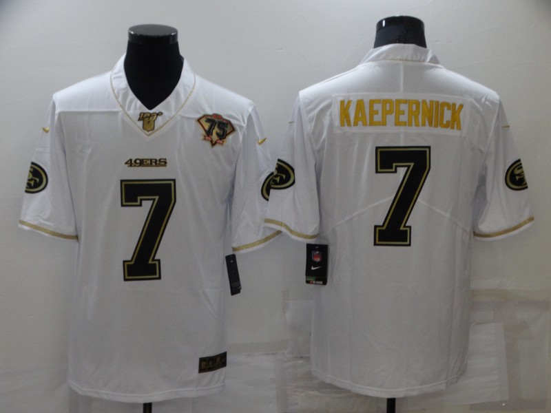 Men's San Francisco 49ers Colin Kaepernick #7 White 75th Anniversary Jersey